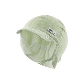 Sterntaler Peaked Cap Neck Saurier – Boys Hat Made of Cotton – UV Protection 30 Summer Hat with Ear Flaps and Tie Band – Sun Hat – Baby and Children's Headpiece, ice green, 47