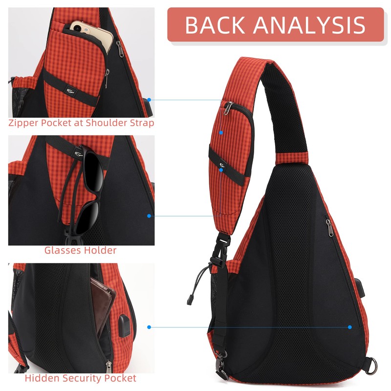 TurnWay Water-Proof Sling Backpack/Crossbody Bag/Shoulder Bag for Travel, Hiking, Cycling,