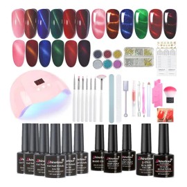 21 Kit Esmaltes Uñas+ Lámpara Uñas Sun Led/uv+base+top+tools