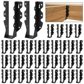 48 Pcs 2x8 Joist Hanger,Q235B Steel Black Powder Coated Face Mount Joist Hangers,Hurricane Ties for Rafters,Tie Brackets for Floor Deck and Ceiling Joists