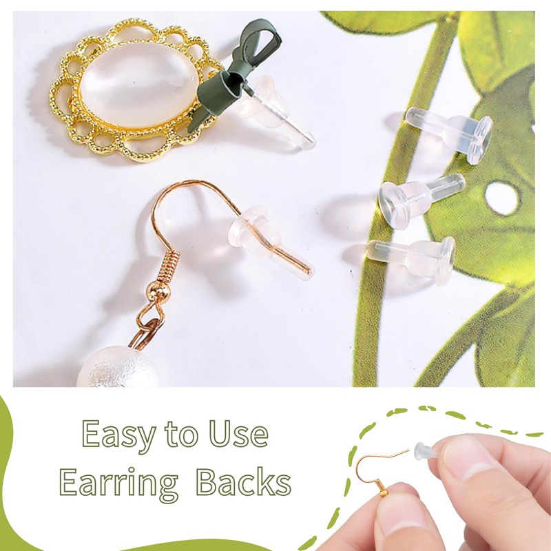 Silicone Earring Backs, Full Cover, 20PCS Clear Earring Backs Replacements,