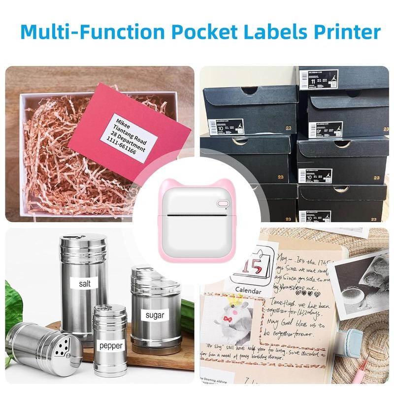 Portable Thermal Printer, 1 Set USB Charging Mini Printer, Small Pocket
