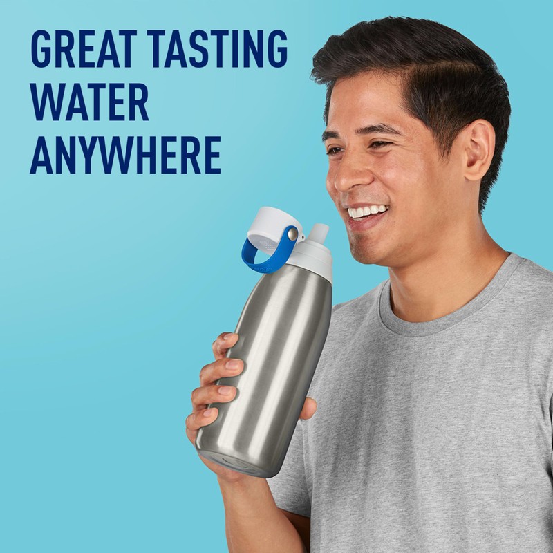 Brita Stainless Steel Premium Filtering Water Bottle, BPA-Free, Reusable, Insulated,