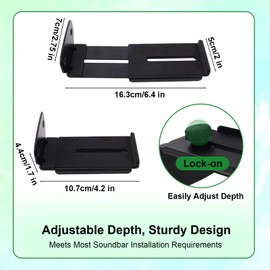 Goktvai 1 Pair Soundbar Wall Mount, Sound Bar Mounts Under TV Depth Adjustable 4.2 Inches - 6.4 Inches Hold up to 38 lbs Soundbar Shelf for LG Sony and More (Black)