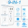 RENDIN Multicontacto,Enchufe de Carga de Tres Lados,Regleta Multicontacto Multifuncional,con USB