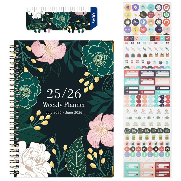 July 2025 - June 2026 Daily Planner Notebook,A5 Weekly Monthly