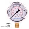 MEASUREMAN Pressure Gauge 1/4 NPT, 0-100psi/kPa Glycerin Filled Pressure Gauge