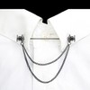 ViVDuo Men's Tie Pins Shirt Collar Pin with Double Chains