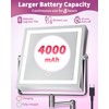 WZKALY Rechargeable Wall Mounted Makeup Mirror with Lights, 4000mAh Double