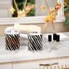 FLildon Zebra Print Black & White Qtip Holder Dispenser, Bathroom