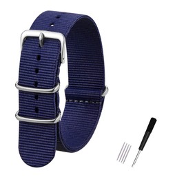 Premium Watch Bands Nylon Straps for Men Women Width 18mm,20mm,22mm (22MM, Blue)