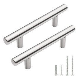 Goldmic 5 Pack 5" Cabinet Pulls Brushed Nickel Stainless Steel Cupboard Drawers Pulls Cabinet Handles, 3 Inch Hole Center, 5 Inch Length