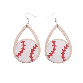 Stocking Stuffers Holiday Outfits for Women 2024 Football Earrings for Women Heart Sports Earrings Baseball Softball Basketball Earrings Wooden Dangle Drop Earrings Jewelry Gifts