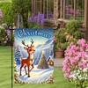 BlissYard Christmas Reindeer Garden Flag 12x18 Inch Red Nose Rudolph