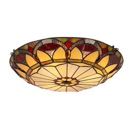 ARTZONE Tiffany Ceiling Light Flush Mount Ceiling Light 3-Light 16 inches Width Modern Style Decor for ​Hallway Living Room Bedroom