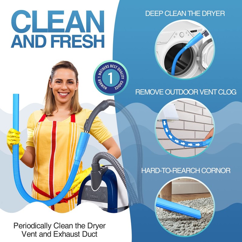 PetOde Dryer Vent Cleaner Kit Vacuum Attachment - Multiple Combinations