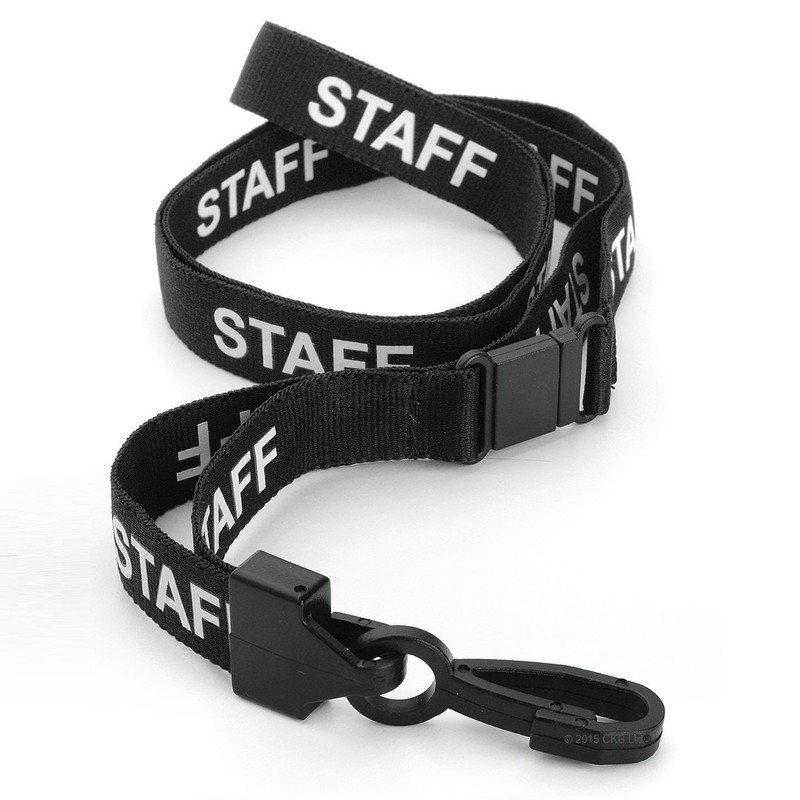 CKB Ltd® 50x Black STAFF LANYARDS Breakaway Safety Lanyard Neck