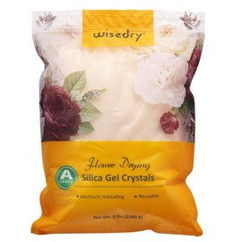 wisedry Silica Gel Flower Drying Crystals - 5 LBS, Fine Crystals < 1mm, Color Indicating, Reusable