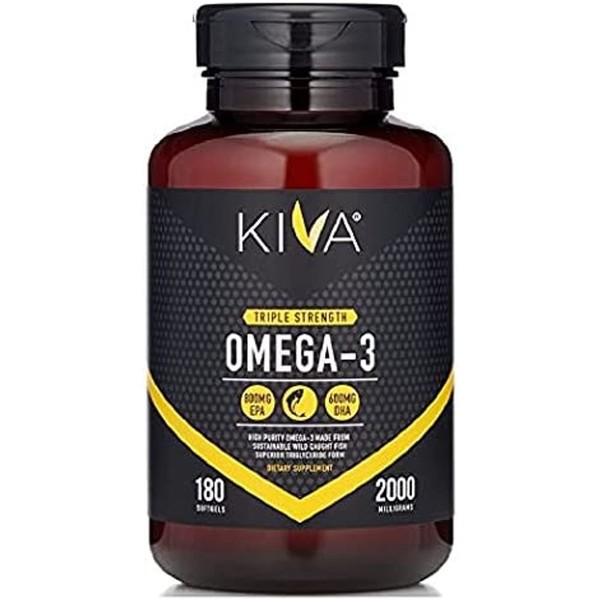 Kiva Omega 3 Fish Oil 2000mg 180 softgels / Kiva 오메가3 어유 2000mg 180소프트겔