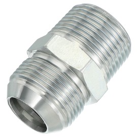 PATIKIL Hex Reducing Nipple Connectors Pipe Adapter 1-5/16" Male 37° Flare JIC x 1" Male NPT, Pipe Fitting Reducer Nipple Adapter Plated Steel Hydraulic Fitting