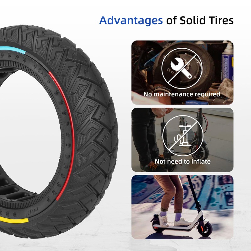 ulip 9.5 x 2.50 scooter solid tire for Niu KQI3