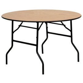 Flash Furniture 4-Foot Round Wood Folding Banquet Table with Clear Coated Finished Top