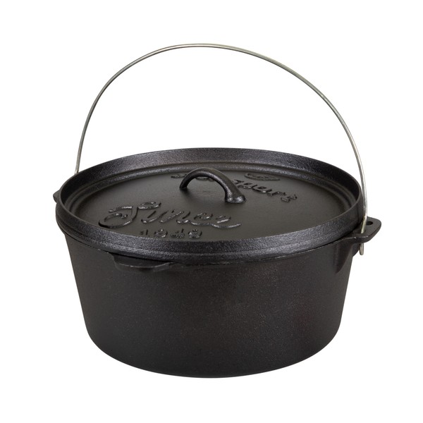 Stansport Pre-Seasoned Cast Iron Dutch Ovens With Flat Bottom -