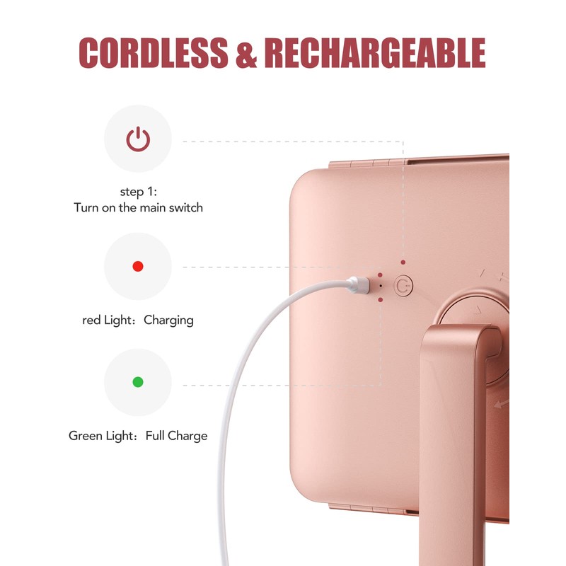 EASEHOLD Rechargeable Vanity Mirror with Lights, 116 LEDs Make up