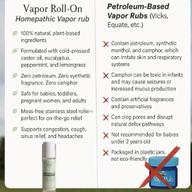 Vapor Roll On for Congestion Relief Cooling Aromatherapy Oil for Nasal Comfort and Easy Breathing Support, Portable Roll-On Balm