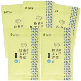 Honjien tea Japanese Mulberry Leaf Powder, Green Juice, Health Tea Powder, 3.5 oz (100 g) x 5 Bags Set