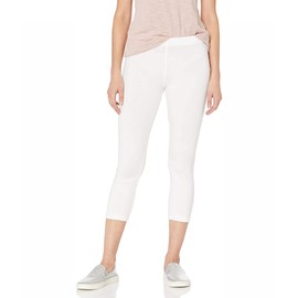No nonsense womens Cotton Blackout Capri Legging, White, 2X US