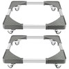 HAKZEON 2 Packs Telescopic Furniture Dolly with 4 Locking Swivel Wheels, Movable Stand Base Adjustable Washer Roller Dolly, Moving Cart for Washing Machine, Refrigerator, Dryer, Load Up 480 LB