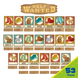 Eureka 847855 Wild Wild West Class Jobs Mini Bulletin Board Set for Teachers and Classrooms, Multicolor, 53 Pieces