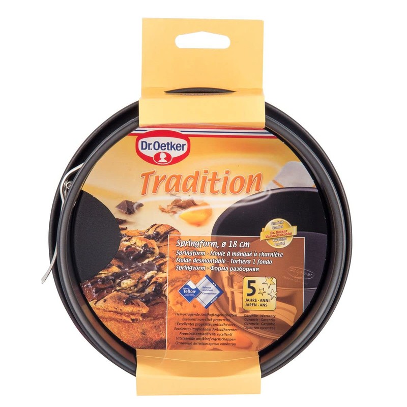 Dr. Oetker Tradition 18 cm Non-Stick Bakeware Springform, Black