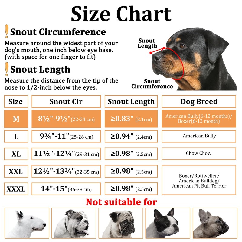 Mayerzon Pitbull Muzzle, Soft Muzzle for American Bully Bulldog Boxers