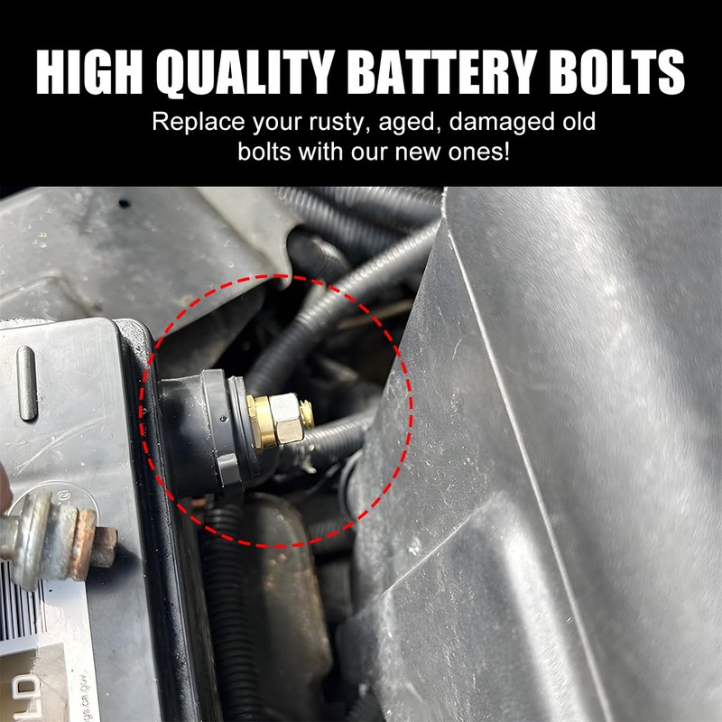 Ohleats 2 PCS Side Post Battery Terminal Bolt 3/8"-16, Brass