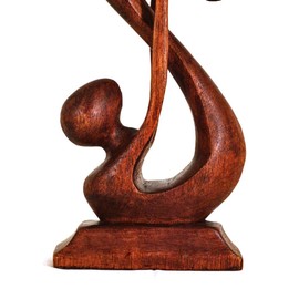 Abstract Wooden Sculpture Figure Statue Africa Asia Connected, 10cm