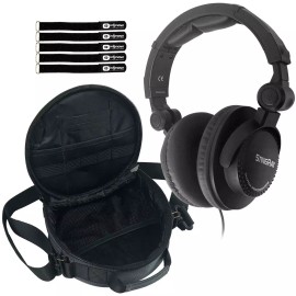 Clutch Stingray High Def Closed-Back Adjustable DJ Studio Headphones Black w Carry Case