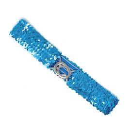 Cadoline Small Slim Sequin Stretchy Belt Womens Turquoise Length/Width 62 x 5cm Elastic Waist Paillette Style