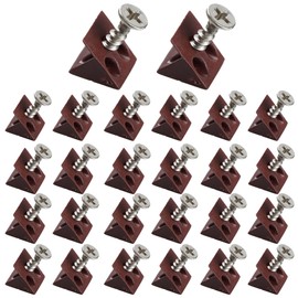 esahpss 150 Pcs Brown Drawer Wedges with Screws,Drawer Reinforcement Repair Kit for All Kinds of Furniture, Cabinets,Wardrobes，Plastic Angle Code Bracket Fasteners