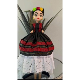 Frida Kahlo Doll Muñeca de Frida Kahlo Artesanal13"H mexican doll
