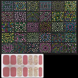 Flower Nail Art Stickers Decals. Full Wrap Nail Stickers, 30 Pcs Nail Art Decorations Flower Stickers, Nail Polish Strips Decal for Women DIY Craft Decorations
