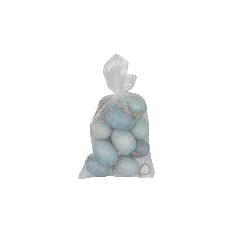 Gisela Graham Teal and Gold Speckled Egg Easter Decorations