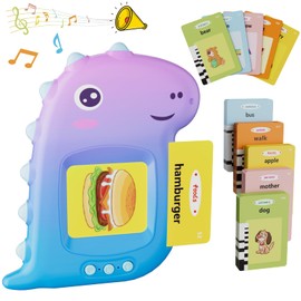 Talking Flash Cards for Toddler Age 2 3 4 5 6 Year Old Baby Girls Boys, Electight Sensory Toys for Autism, Preschool Educational Resources Montessori Toys with 224 Words, Dinosaur Birthday Gift