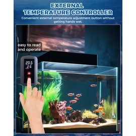 BrightArk Aquarium Heater 500W Fish Tank Heater with Intelligent LED Digital Display Thermostat Controller, Fish Tank Heaters for Tropical, Aquarium Heaters for 400L Freshwater Saltwater Fish Tank