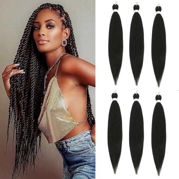 Pre Stretched Braiding Hair 1B Braiding Hair Extensions For Braids
