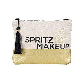 G Women's 8" x 5" Cosmetic Travel Canva Zipper Closure Bag Case ONLY With Tassel - Spritz & Makeup