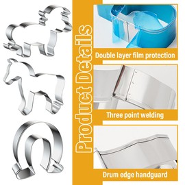4 Piece Horse Shape Cookie Cutter Set, Stainless Steel Cookie Cutter, Horseshoe, Stainless Steel Cookie Cutter, DIY Kitchen Accessories, for Children Baking Fondant Cakes