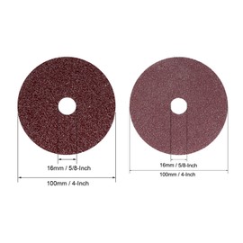 uxcell 4-Inch x 5/8-Inch Aluminum Oxide Resin Fiber Discs, Center Hole 36 Grit 80 Grit Sanding Grinding Discs, 10 Pcs