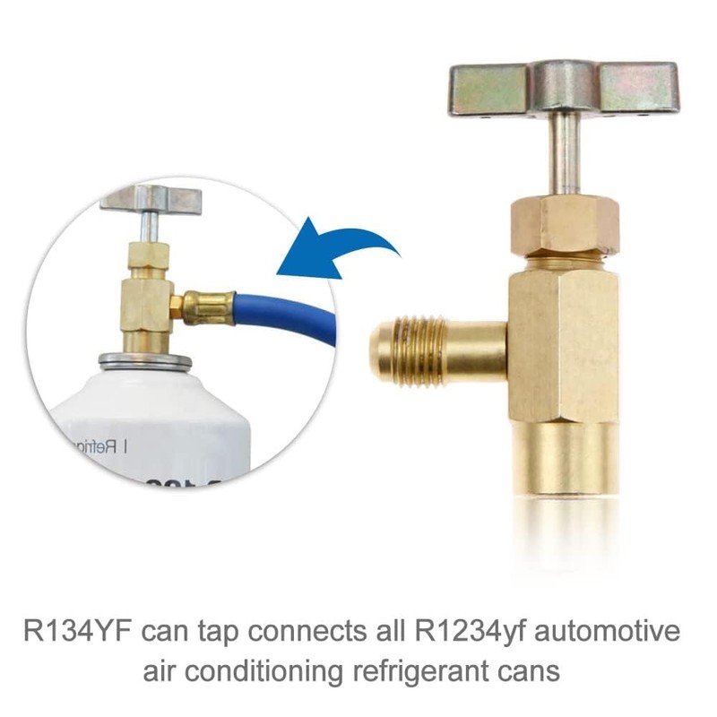 Unifizz 5Pcs Can Tap Refrigerant Dispenser Valve male connector with